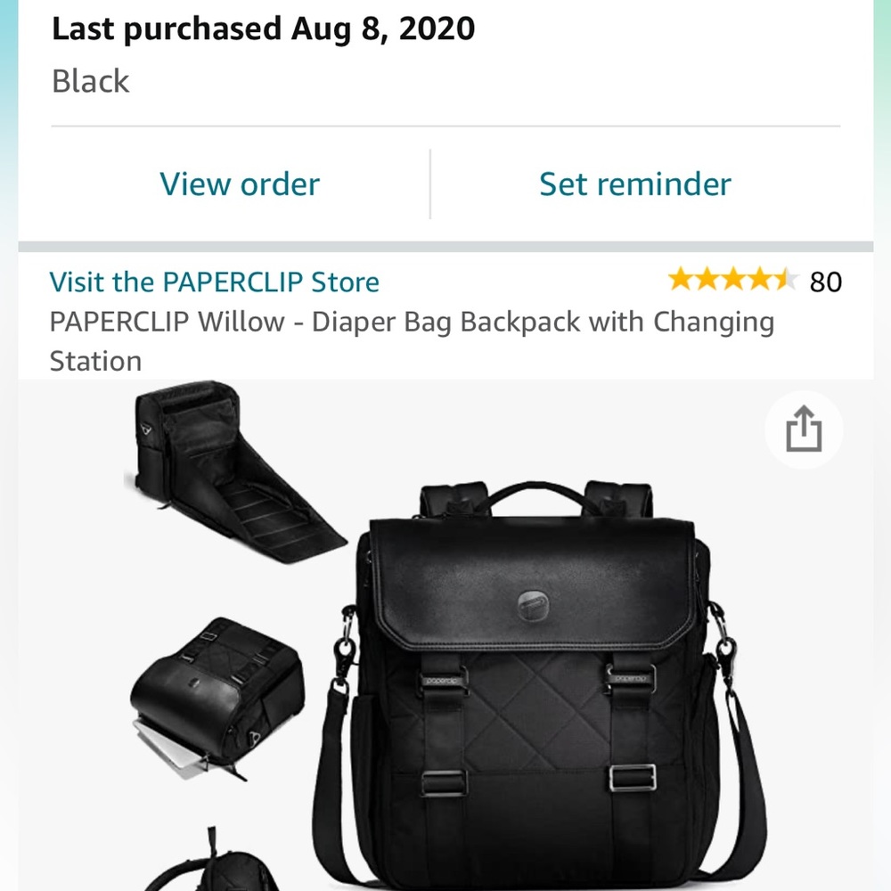 Lux, modern Paperclip diaper backpack